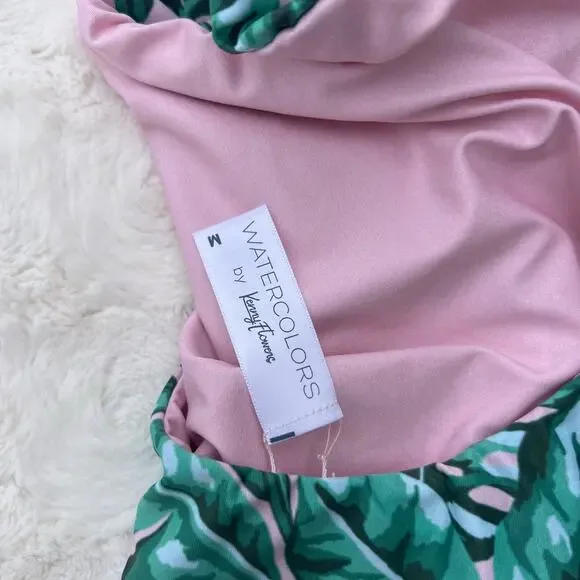 Watercolors by Kenny Flowers Tropical Leaf One Piece Swimsuit Cutout Medium - Picture 6 of 9